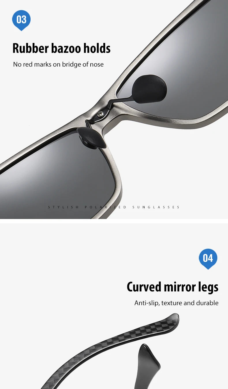 LIOUMO Top Quality Photochromic Polarized Sunglasses For Men Women Carbon Fiber Frame Square Glasses UV400 lentes de sol hombre